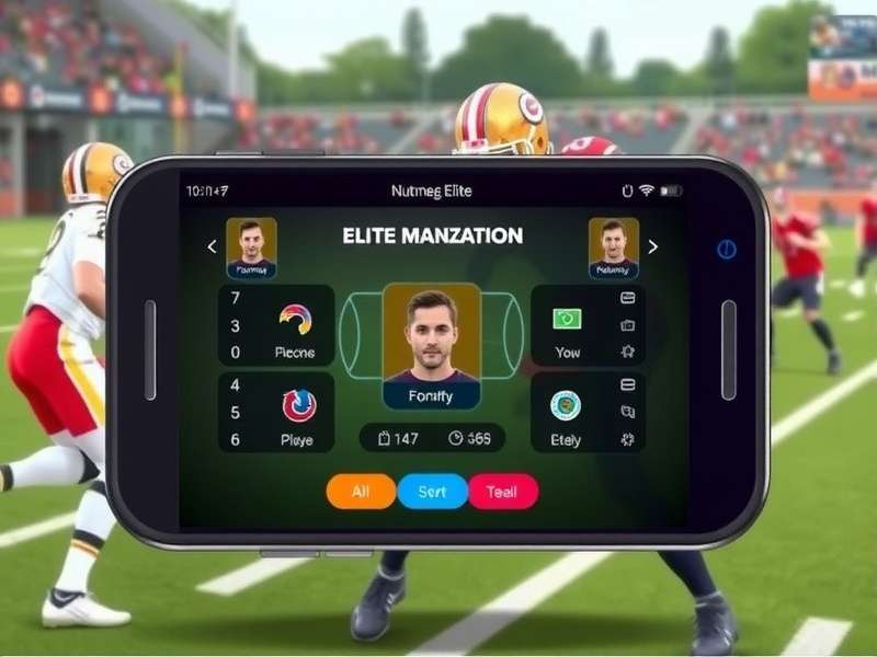 Nutmeg Elite team management interface showing player customization